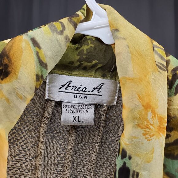 Ania A Long Cardigan Vest Womens XL Ruffle Sleeveless Artsy Boho Grunge Forest - Picture 3 of 9